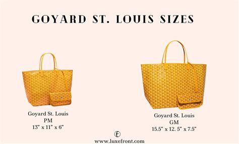 goyard louis pm size|goyard tote bag size comparison.